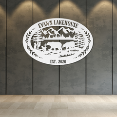 Customized Bear Lake House Metal Sign