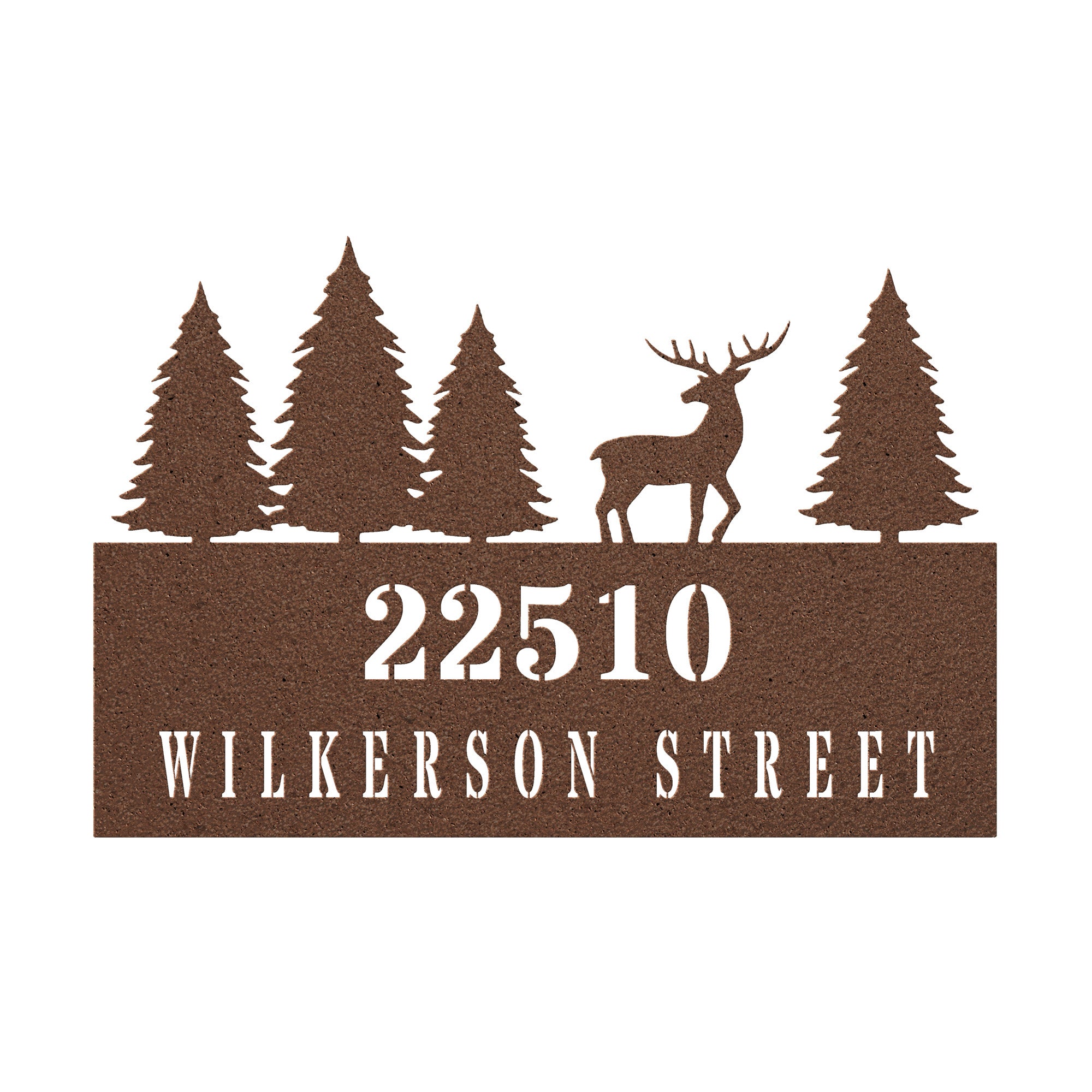 Personalized Deer Address Metal Wall Art