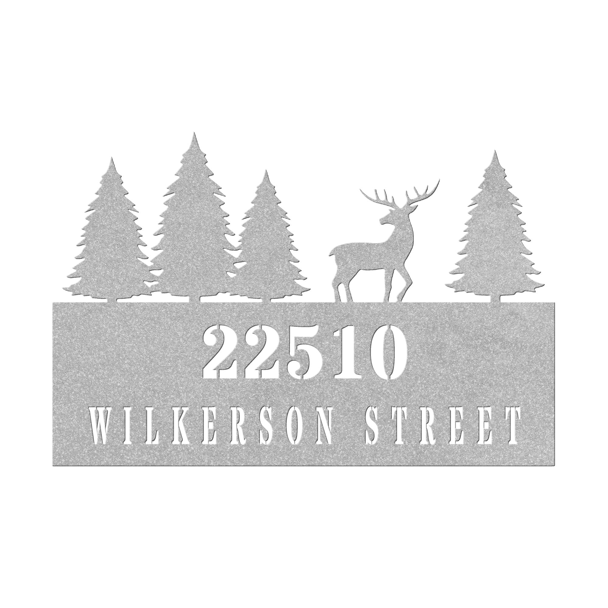 Personalized Deer Address Metal Wall Art