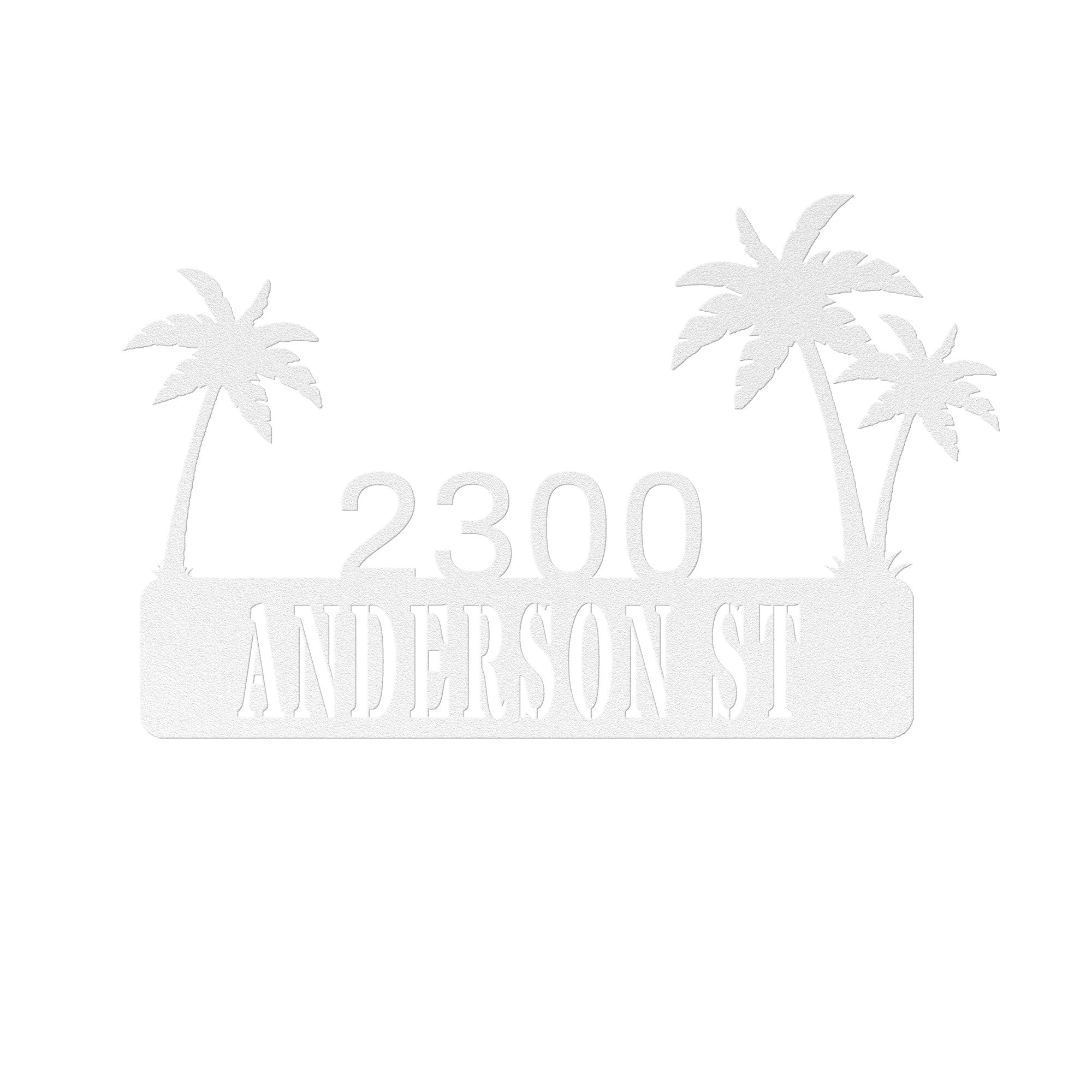 Palm Tree Address Metal Artwork