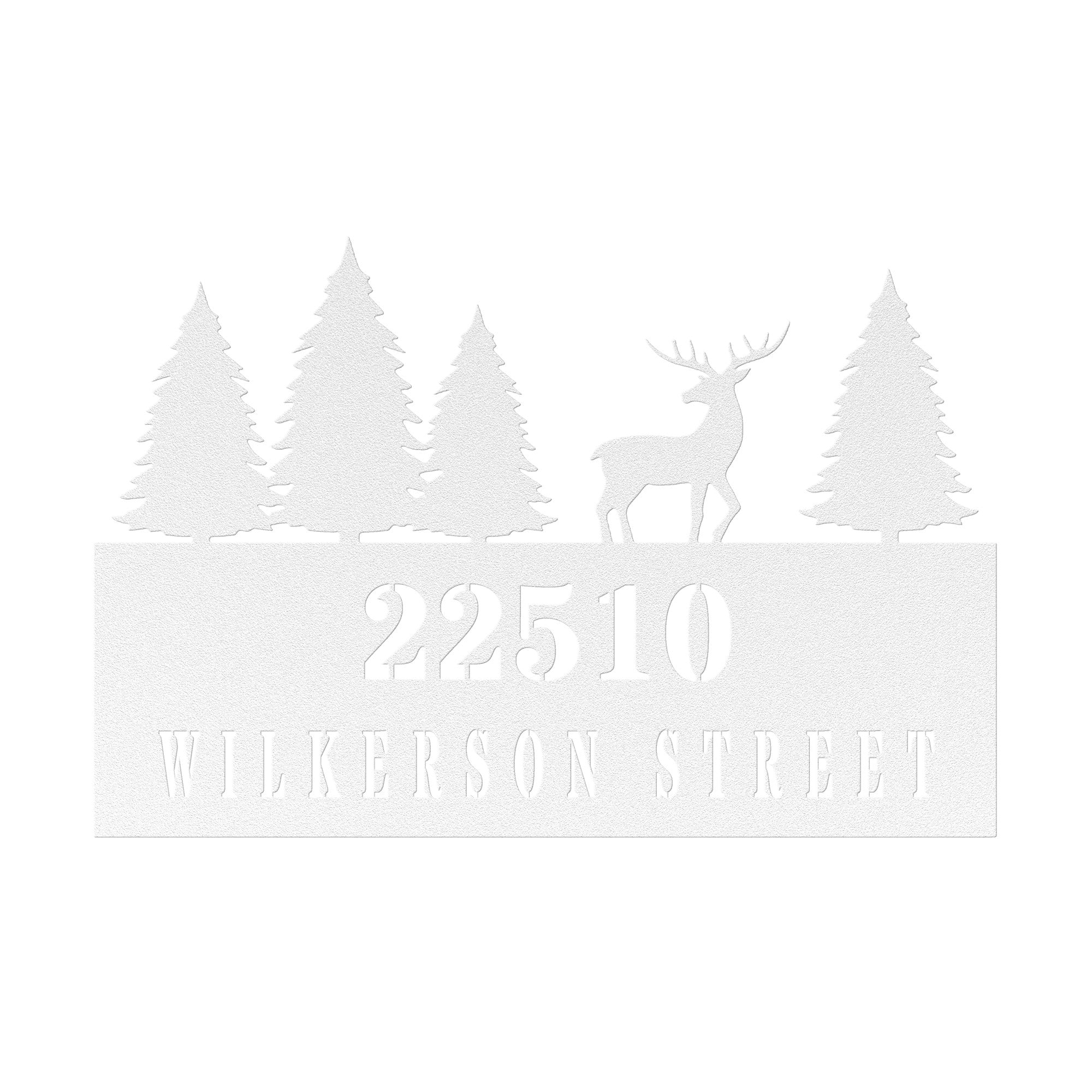 Personalized Deer Address Metal Wall Art