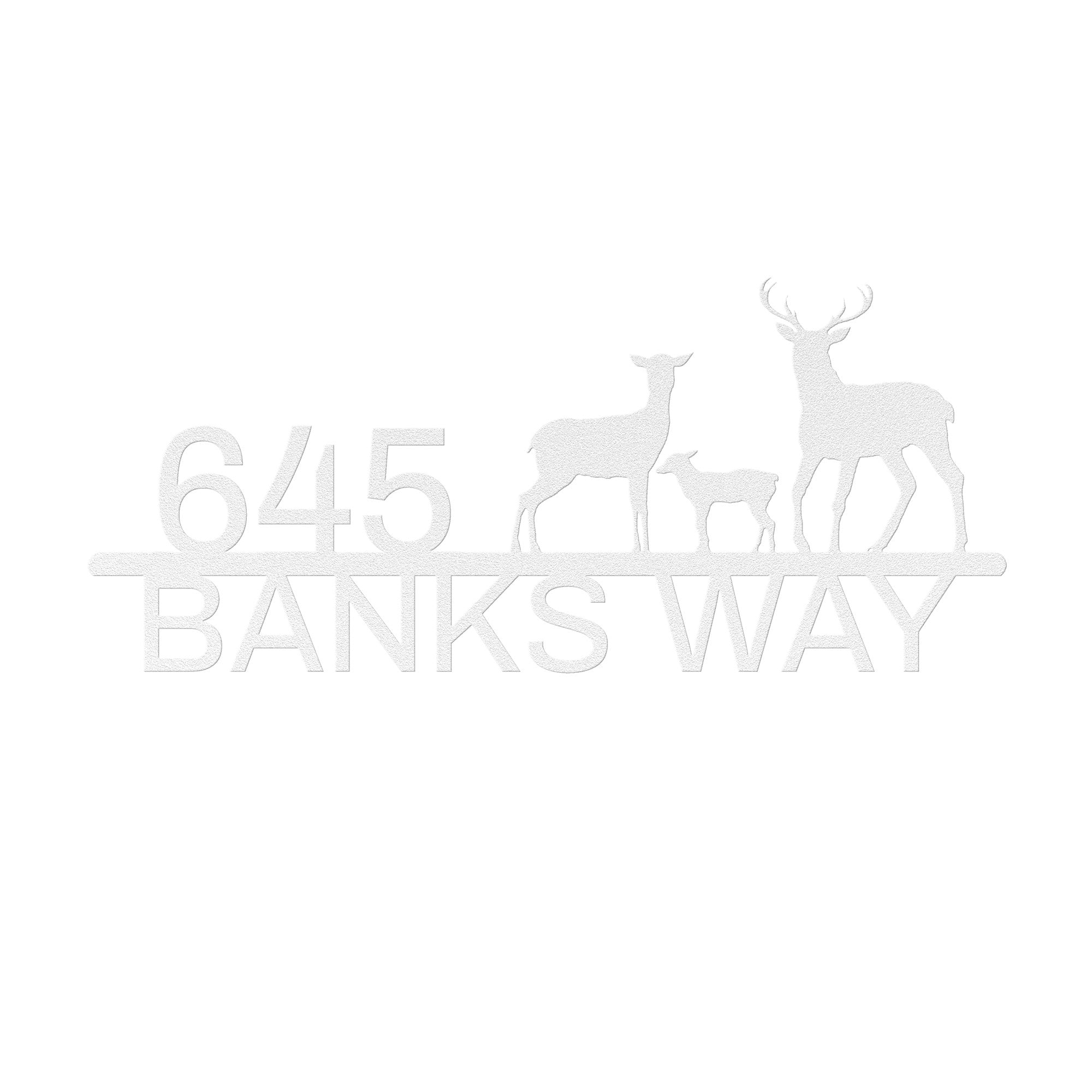 PERSONALIZED DEER ADDRESS METAL WALL ART