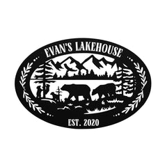 Customized Bear Lake House Metal Sign