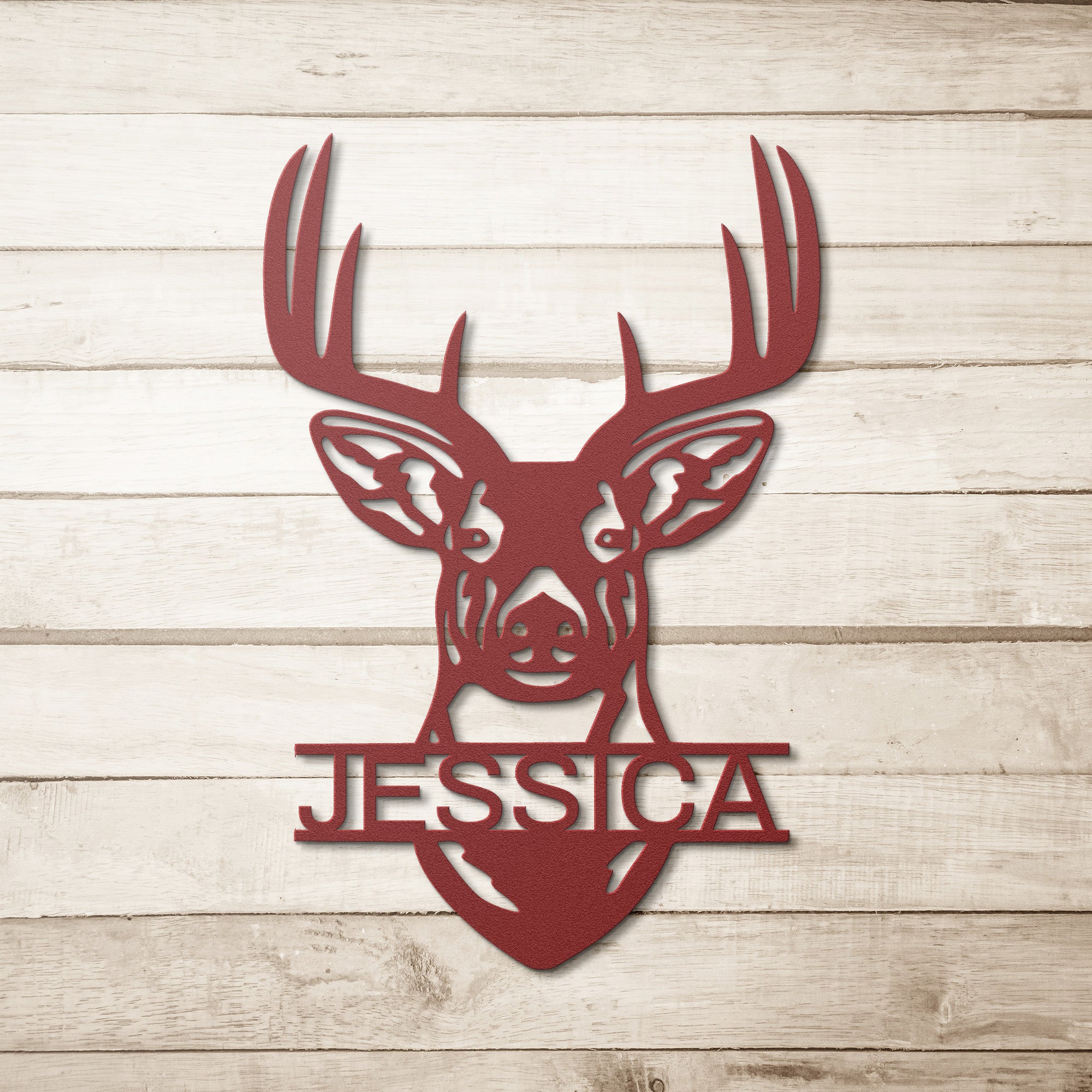 PERSONALIZED DEER MONOGRAM METAL WALL ART