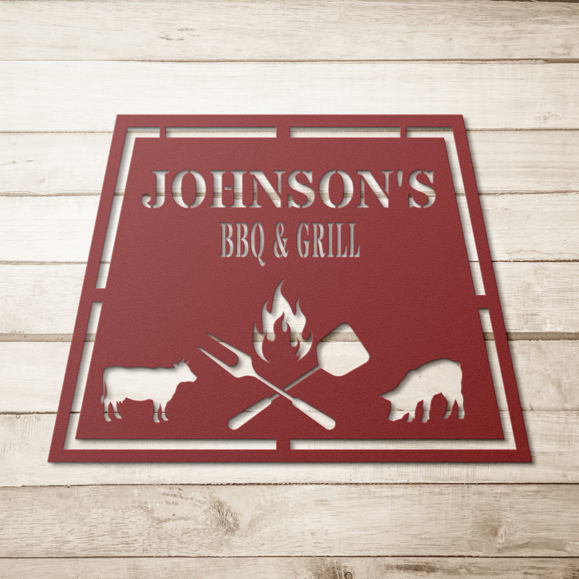 Custom Family BBQ and Grill Metal Artwork