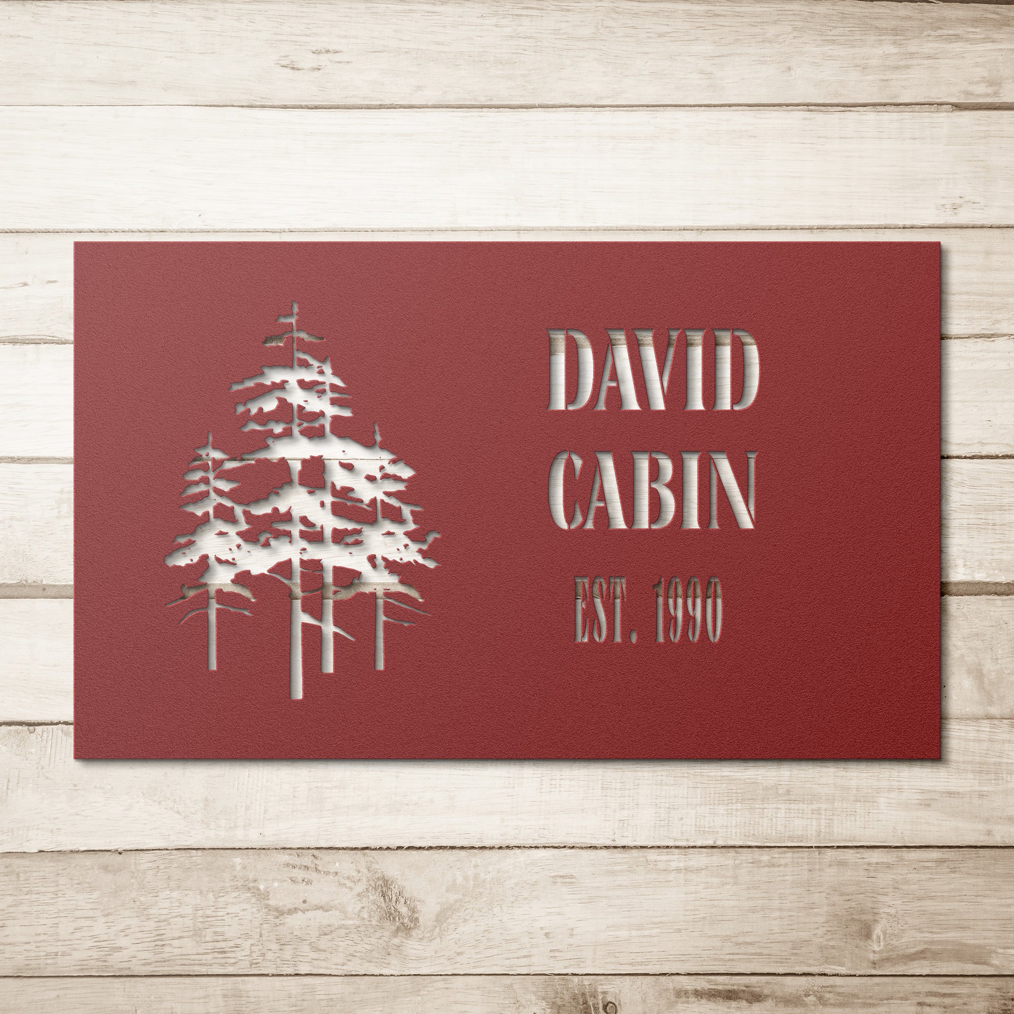 CUSTOM FAMILY NAME CABIN MONOGRAM METAL WALL ART