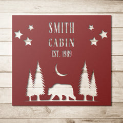 Custom Name Cabin Metal Wall Artwork