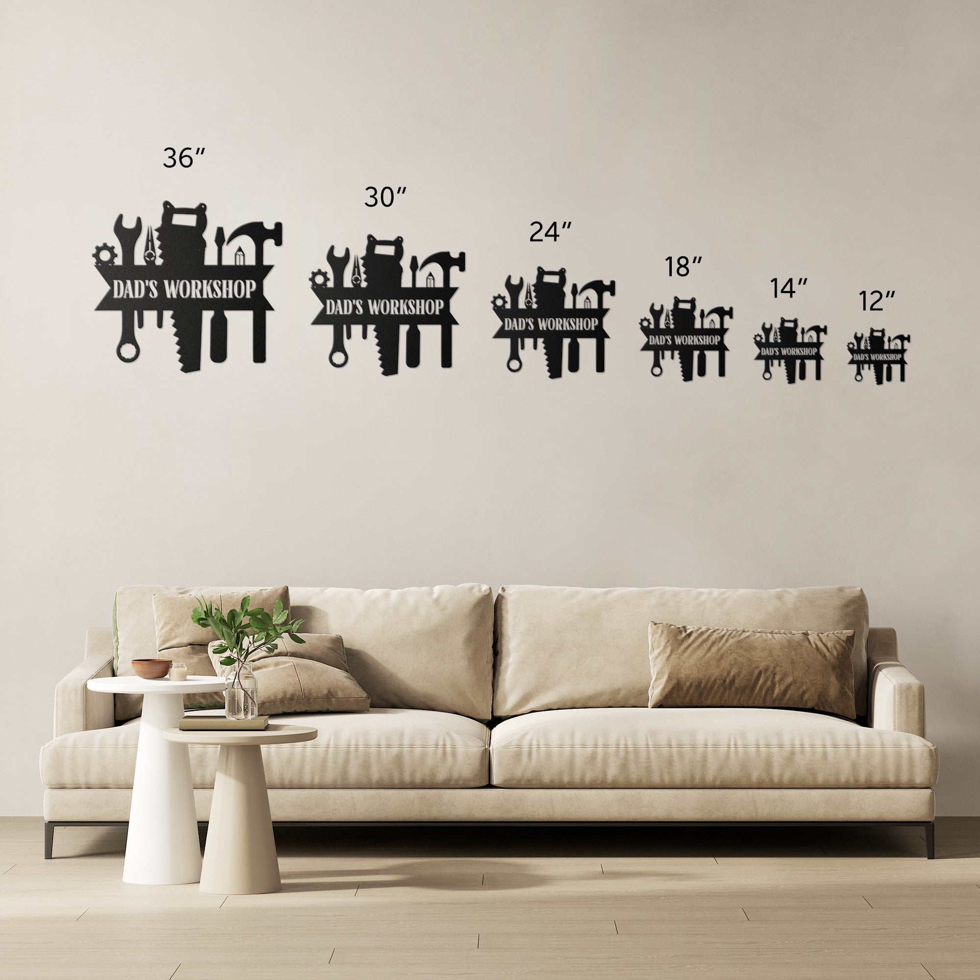 CUSTOM TOOLS MONOGRAM METAL WALL ART