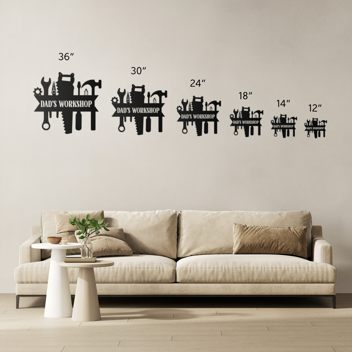 CUSTOM TOOLS MONOGRAM METAL WALL ART