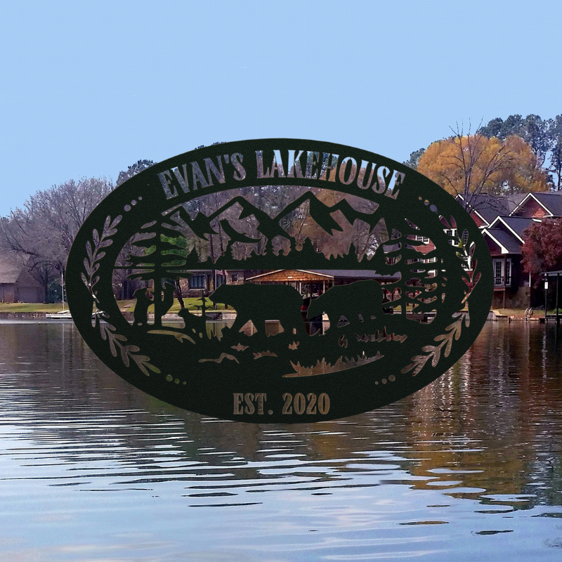 Customized Bear Lake House Metal Sign